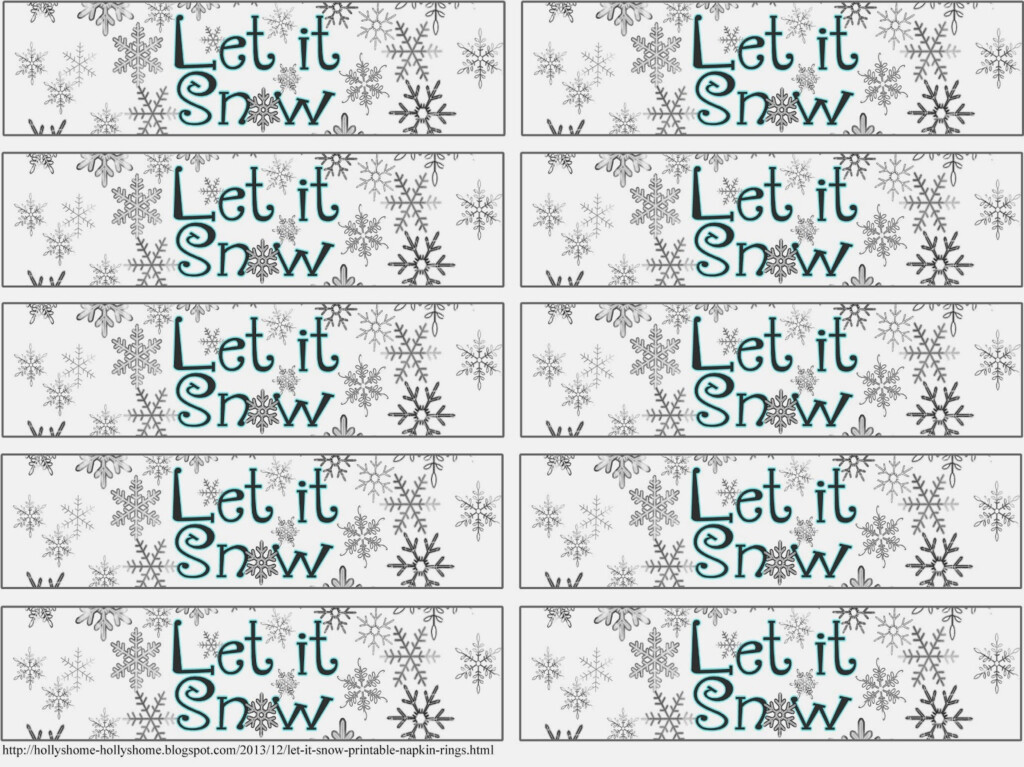 HollysHome Family Life Christmas Let It Snow Printable Napkin Rings 