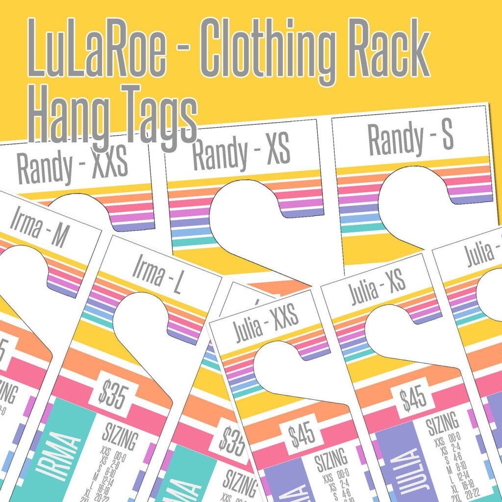 LuLaRoe Clothing Rack Hang Tag Dividers With Styles And Size Charts 