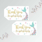Mermaid Thank You Tags Mermaid Favor Tags Mermaid Pool Etsy Party