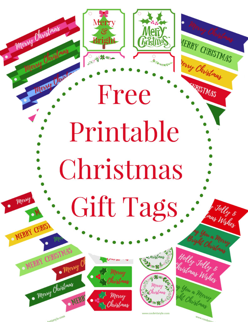 Free Printable Merry Bright Gift Tags ConfettiStyle
