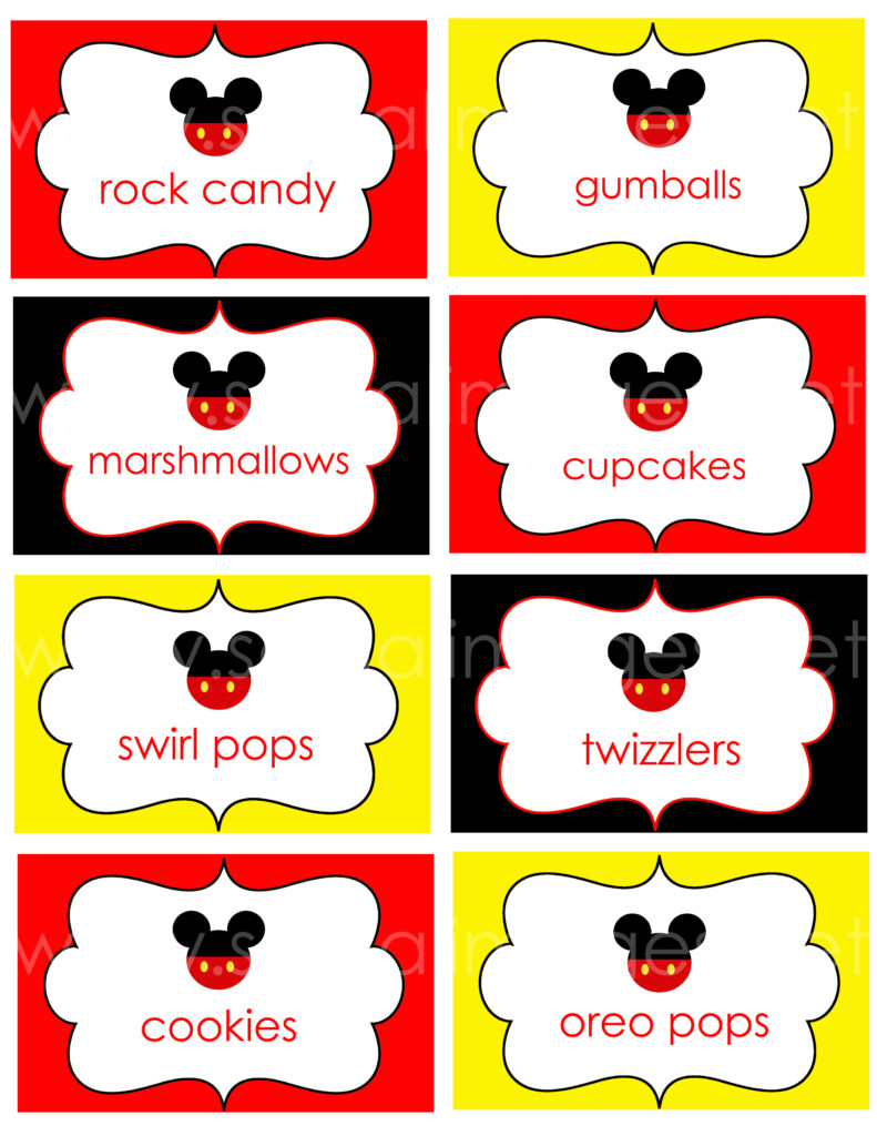 Free Printable Mickey Mouse Favor Tags