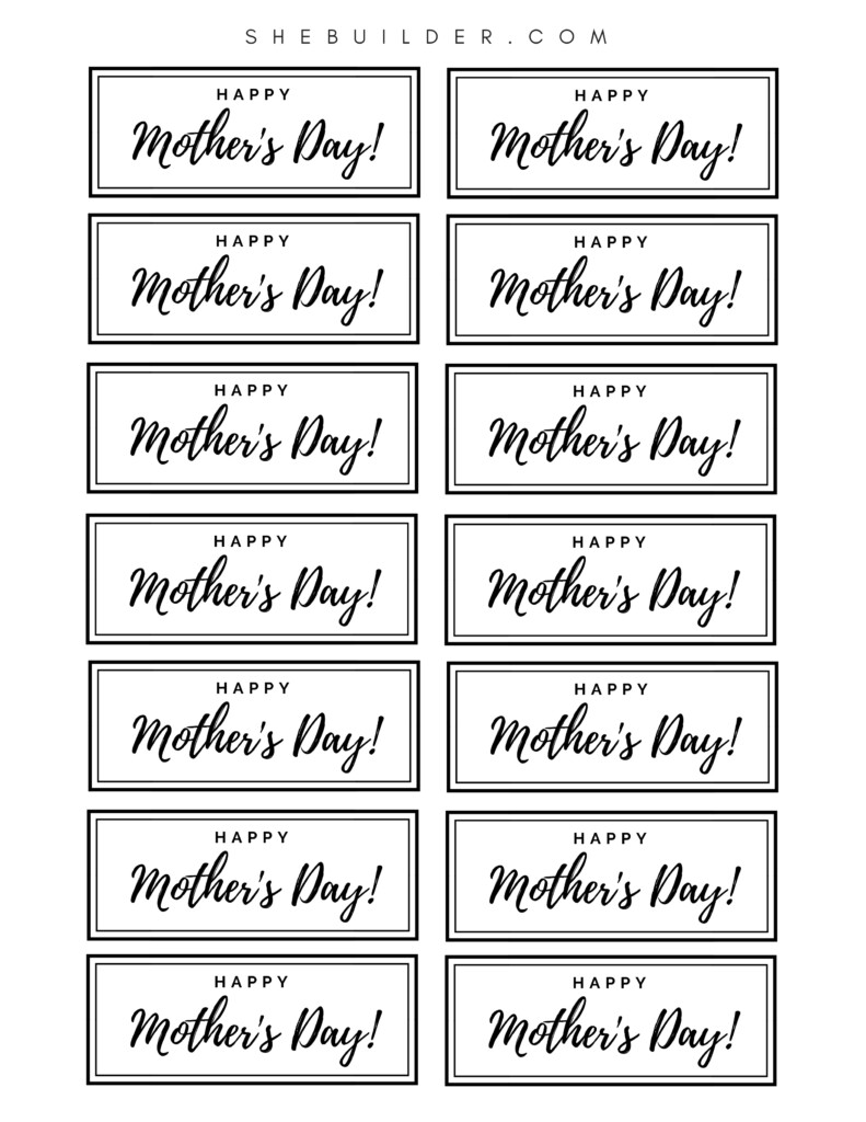 Happy Mother s Day FREE Printable Tags S H E B U I L D E R