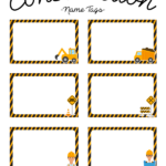 Printable Construction Name Tags