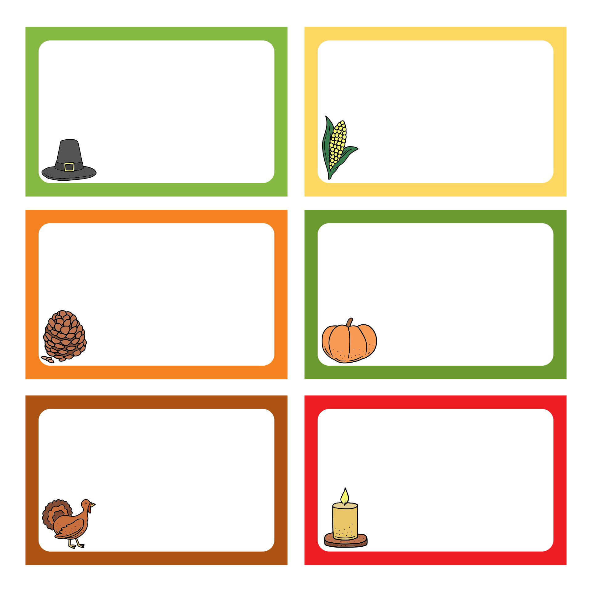 Free Printable Name Tags Thanksgiving