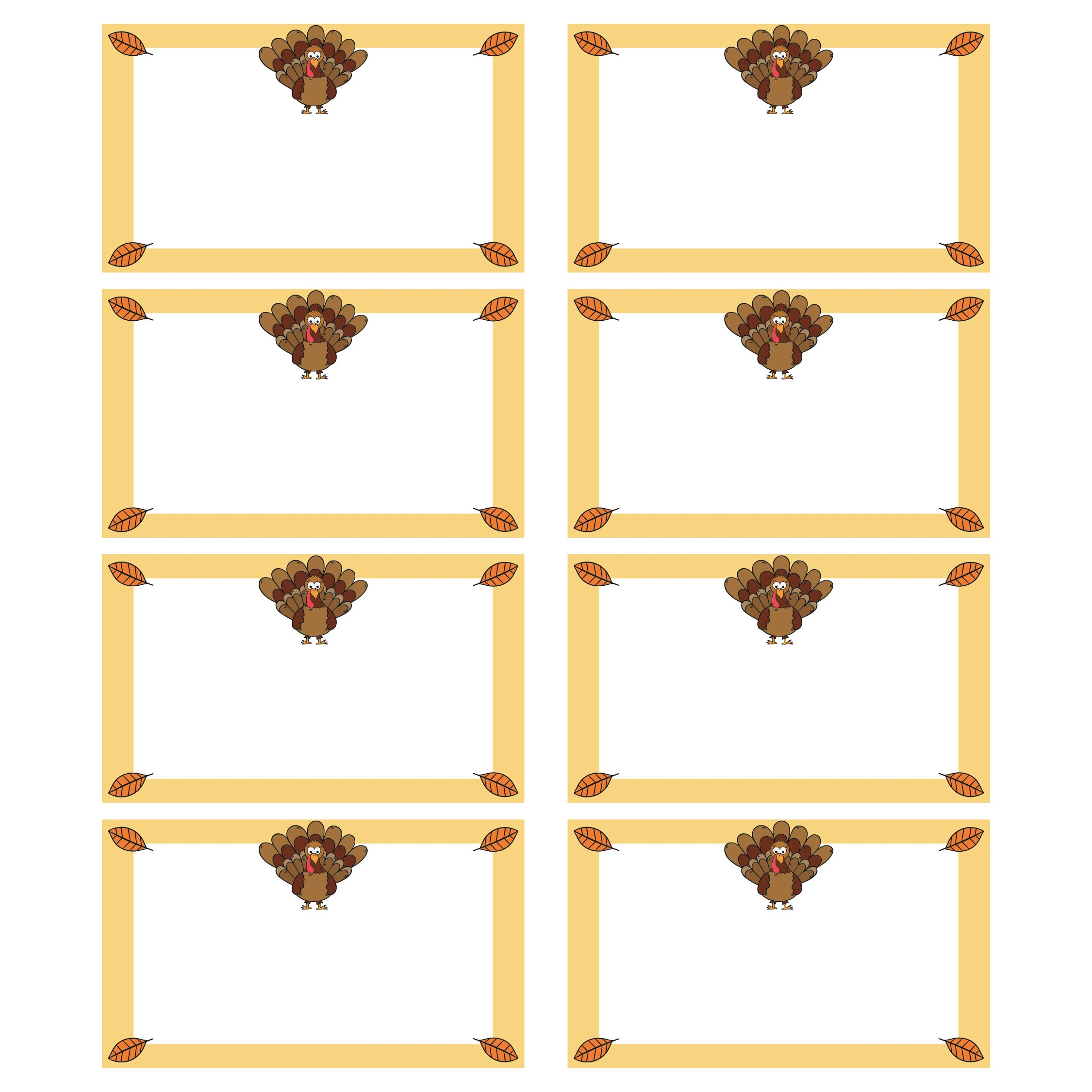 6 Best Printable Sheets Name Tags Thanksgiving Printablee