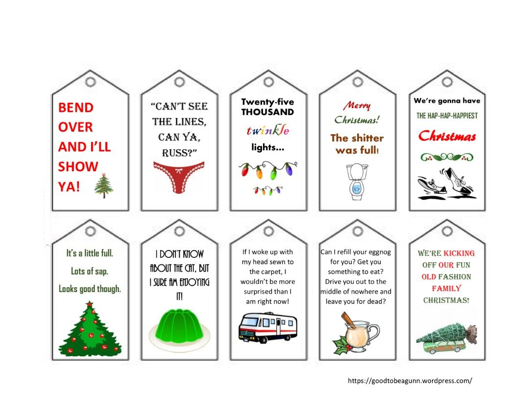 Free Printable Gift Tags Christmas Vacation Movie Christmas Vacation