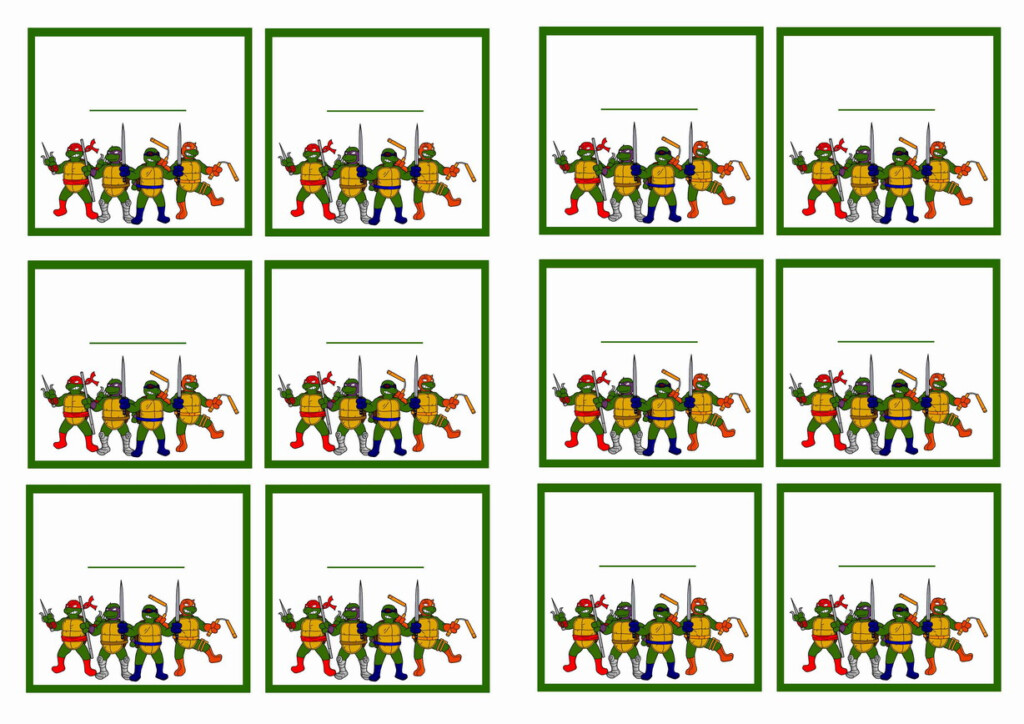Teenage Mutant Ninja Turtles Name Tags Birthday Printable