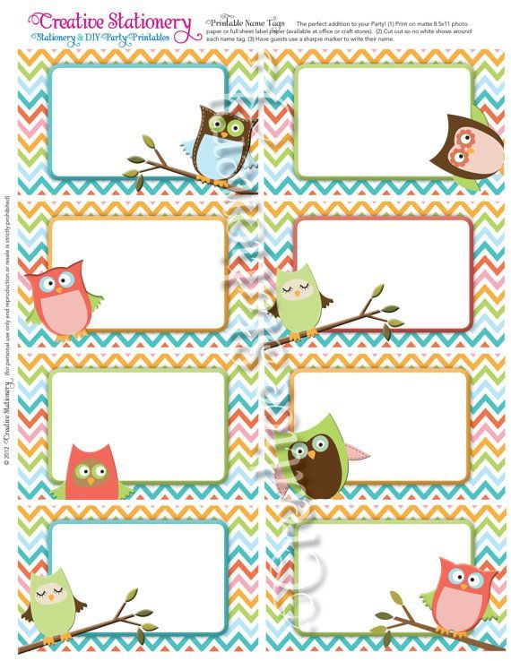 403 Forbidden Owl Name Tags Tag Template Free Templates Printable Free