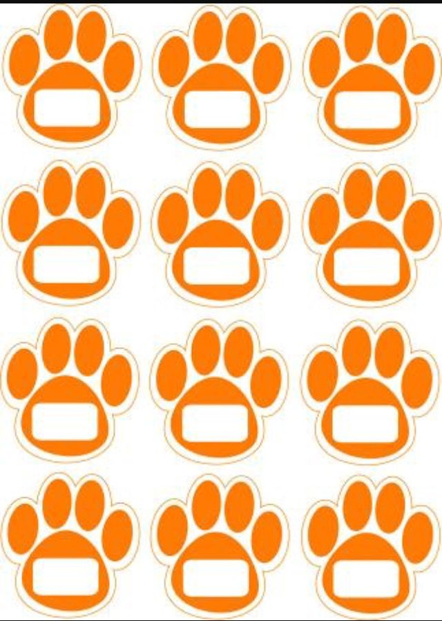 Name Tags Gold Paw Print Paw Print Classroom Themes