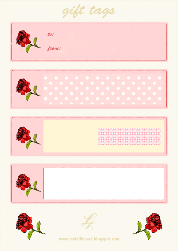 Free Printable Pink Faux Vintage Rose Tags Ausdruckbare 