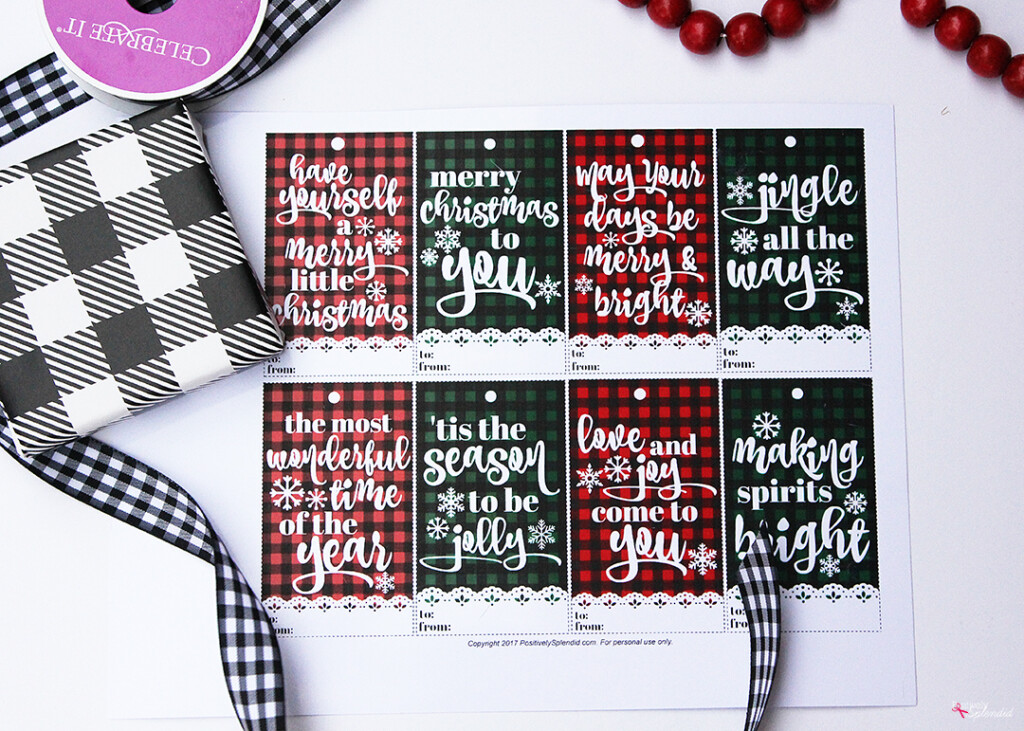 Printable Plaid Christmas Gift Tags Free Printable PDF