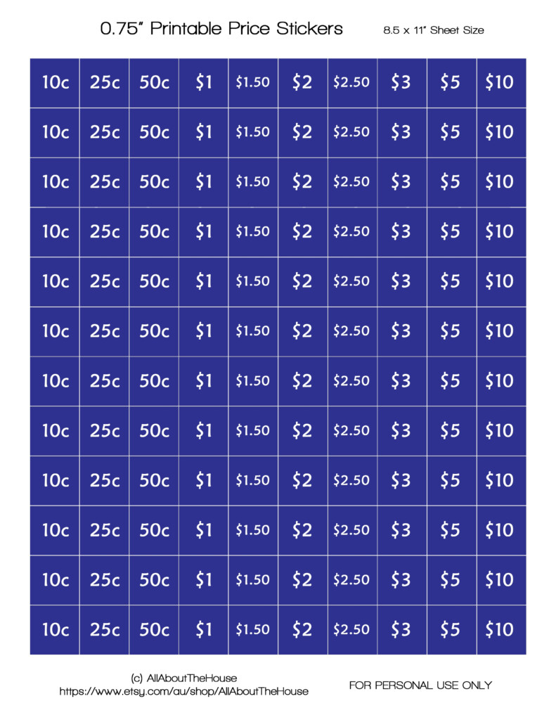 Garage Sale Price Tags Free Printable Free Printable