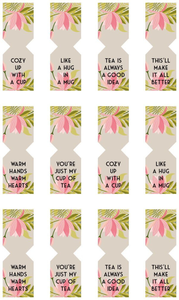 Floral Free Printable Tea Bag Tags Shrimp Salad Circus Tea Diy Diy 