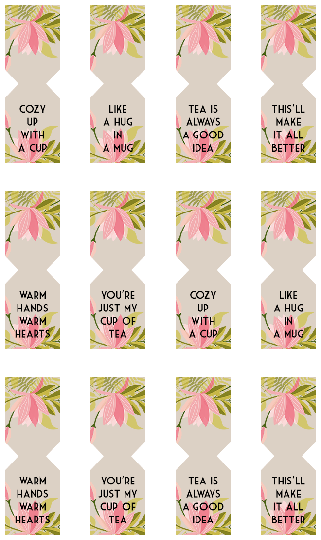 Floral Free Printable Tea Bag Tags Shrimp Salad Circus Diy Tea Bags