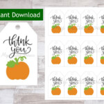 PRINTABLE Pumpkin Thank You Tags Birthday Party Etsy Thanksgiving