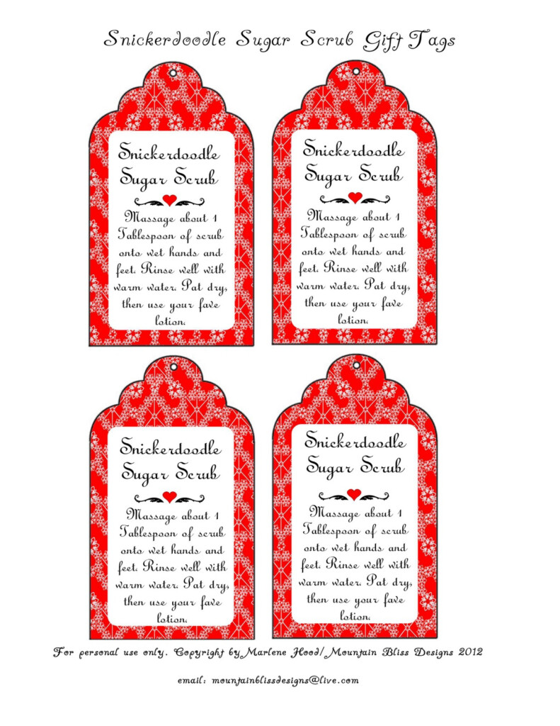 Marlene The Crazy Cat Lady Sugar Scrub Tags Recipe Card Printable 