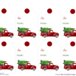 Red Christmas Truck Gift Tags Christmas Tree With Gifts Christmas