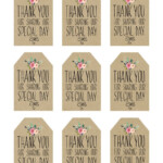 Printable Wedding Favor Tags Thank You Printable Tags Wedding Favor
