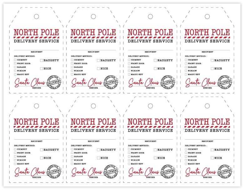 Free Printable Santa Gift Tags Instantly Download And Print