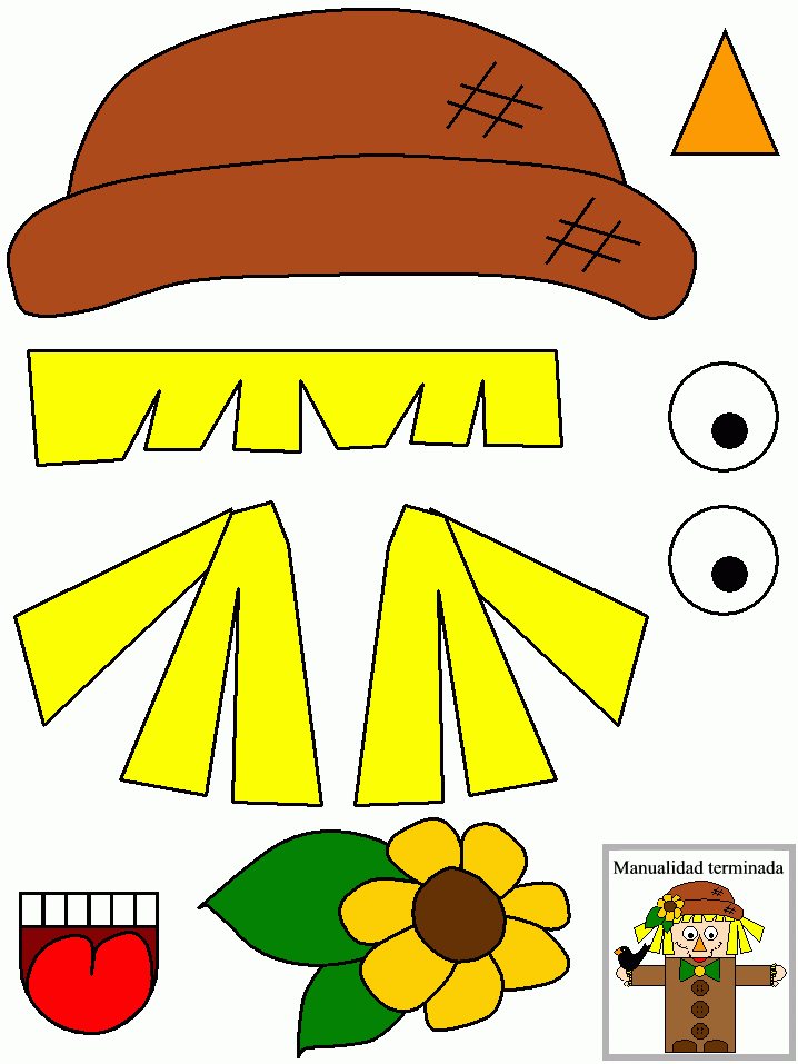 Template Fall Paper Crafts Scarecrow Crafts Fall Arts Crafts