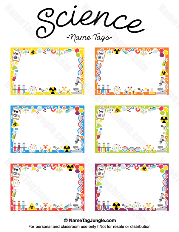 Printable Science Name Tags