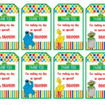 Sesame Street Thank You Tag Card File Digital Birthday
