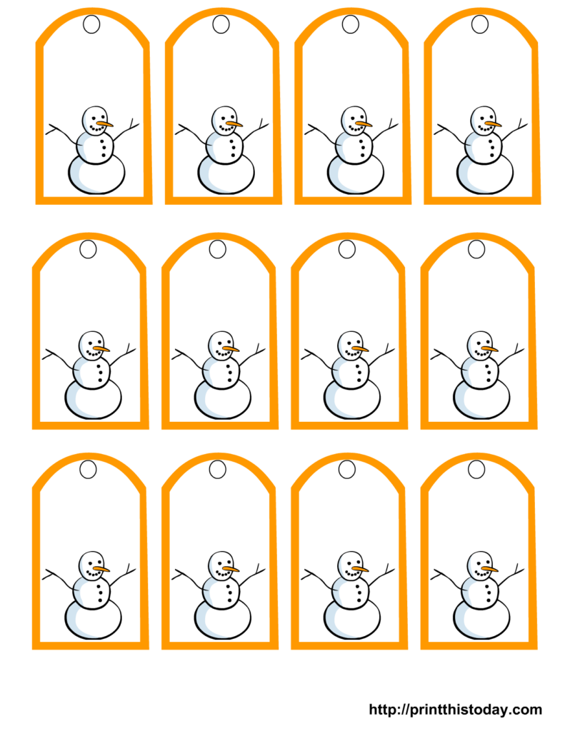 Free Printable Snowman Christmas Gift Tags