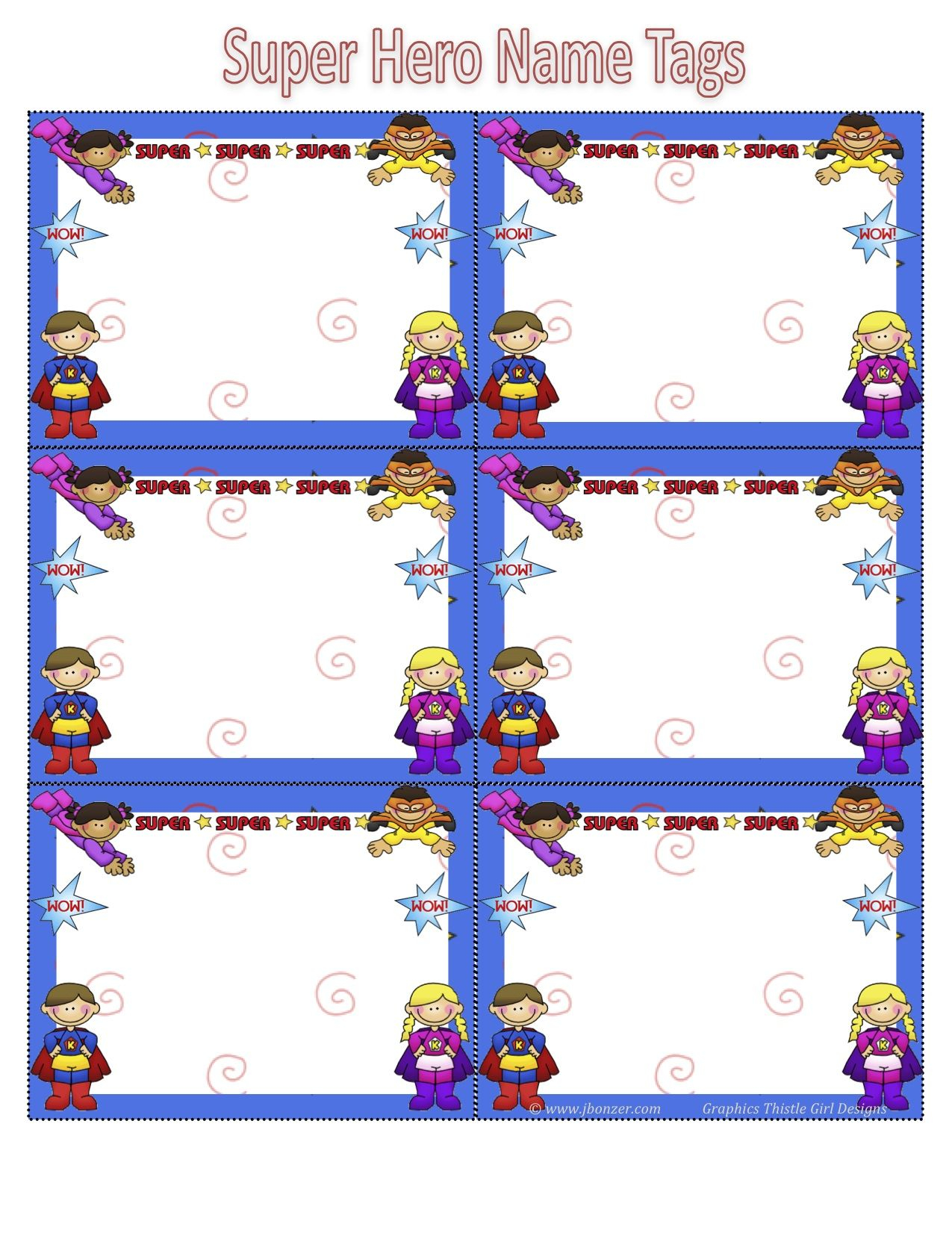 Superhero Name Tags Superhero Classroom Theme Superhero Name Tags
