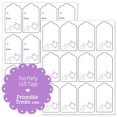 Printable Tea Party Gift Tags Printable Treats