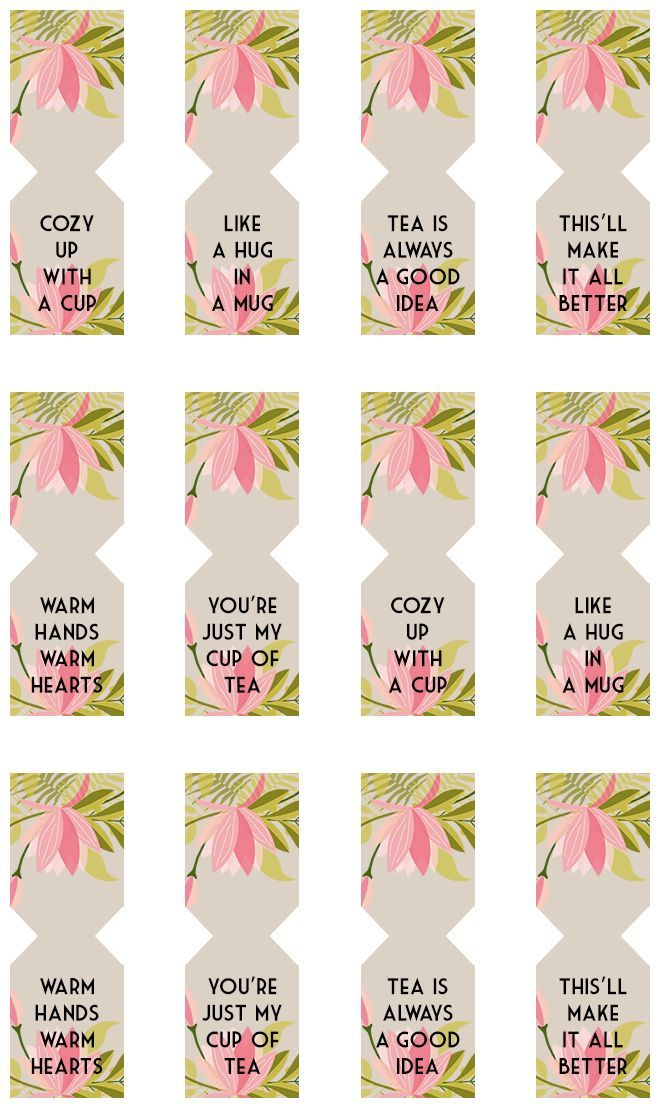 Floral Free Printable Tea Bag Tags Shrimp Salad Circus Bolsitas De