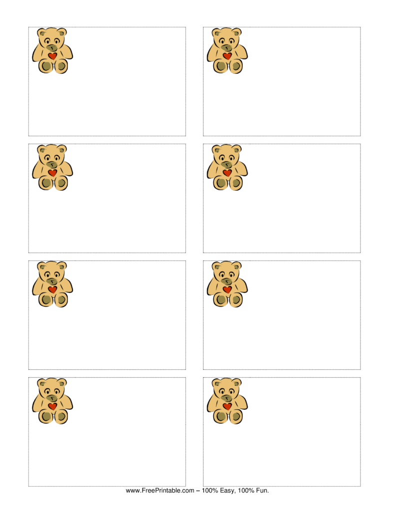 Customize Your Free Printable Teddy Bear Name Tag