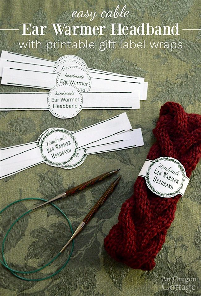 Free Printable Gift Labels For Easy Knitted Cable Headbands Cable