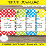 Editable Favor Tags Thank You Tags Birthday Party Favors