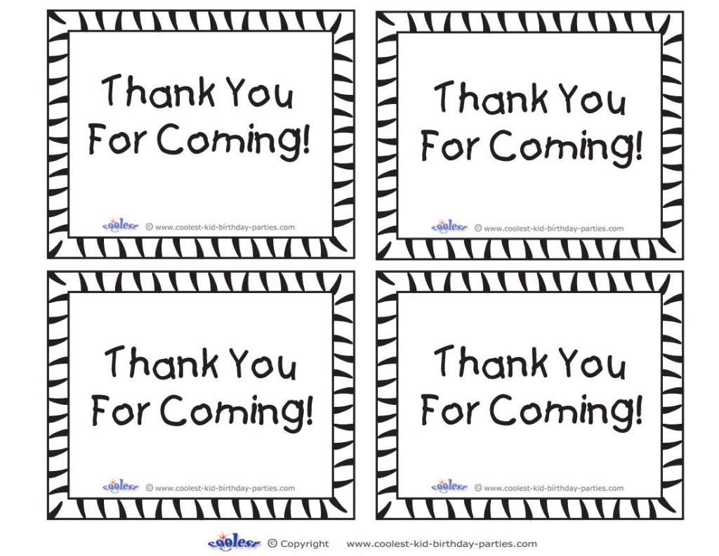 Thank You For Coming Cards Printable Printable Card Free