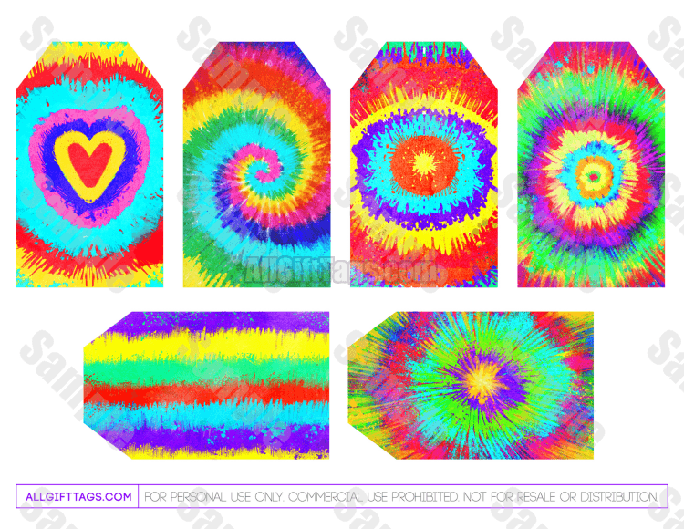 Tie Dye Gift Tags