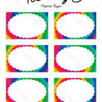 Free Printable Tie Dye Name Tags The Template Can Also Be Used For