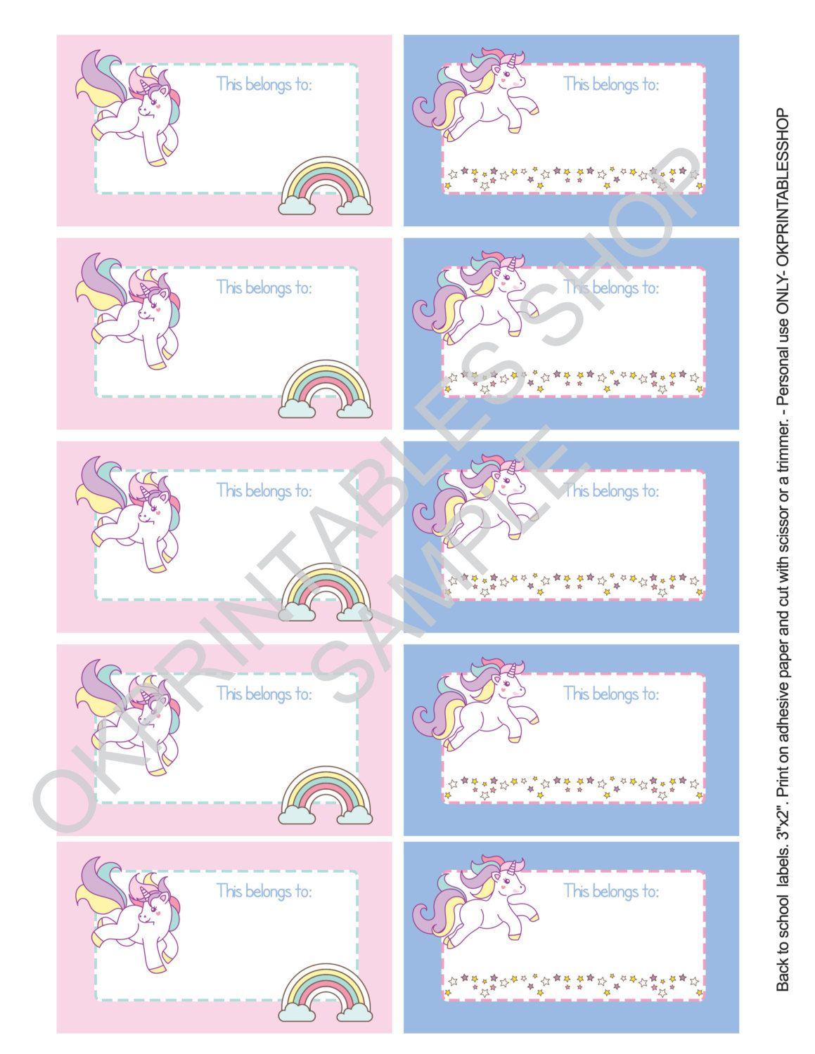 Free Printable Unicorn Tags