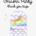 Free Unicorn Purple Thank You Tags Instant Download Printable