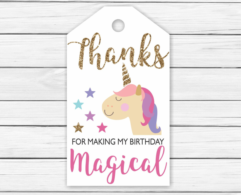 Unicorn Thank You Tags Printable Printable Unicorn Thank You Etsy