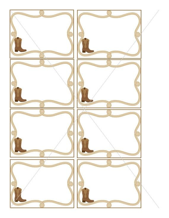 Printable Western Name Tags Printable Wild West Name Tags Western 