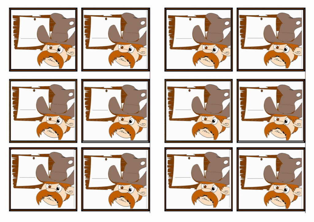 Cowboy Name Tags Birthday Printable