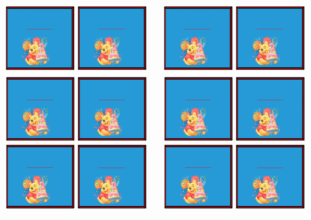 Winnie The Pooh Name Tags Birthday Printable