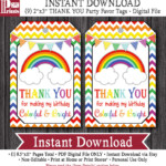 Rainbow Favor Tags Rainbow Thank You Party Favor Tags Printable