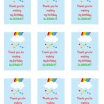 Printable Rainbow Theme Thank You Tags Birthday Tags Rainbow Theme