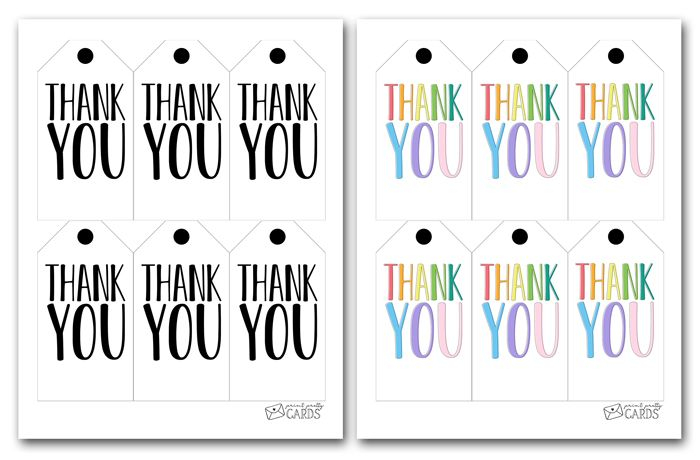 Free Printable Thank You Tags In Two Designs One Black And White And