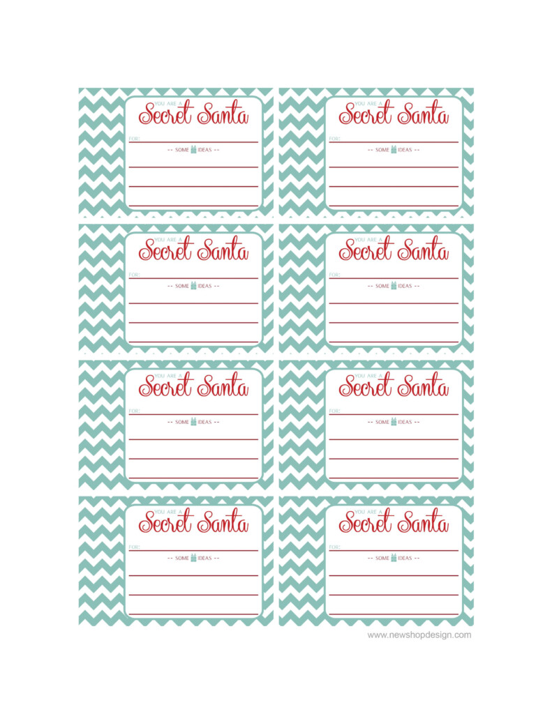 Printable Secret Santa Christmas Card Secret Santa List Santa 