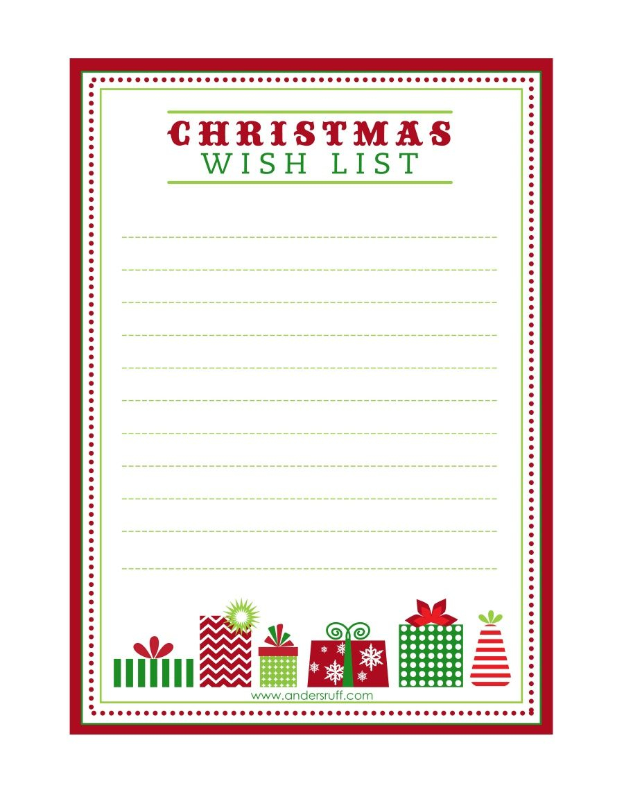 FREE Printable Letter To Santa Christmas Wish List And Tag Label