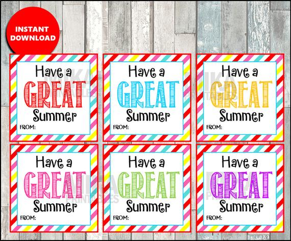 Have A Great Summer Gift Tag End Of School Summer Break Etsy 