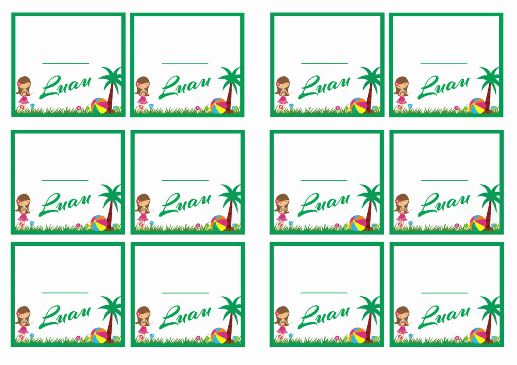 Luau Name Tags Birthday Printable