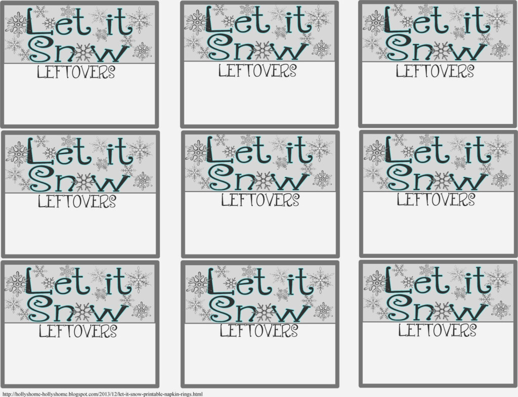 HollysHome Family Life Christmas Let It Snow Printable Napkin Rings 
